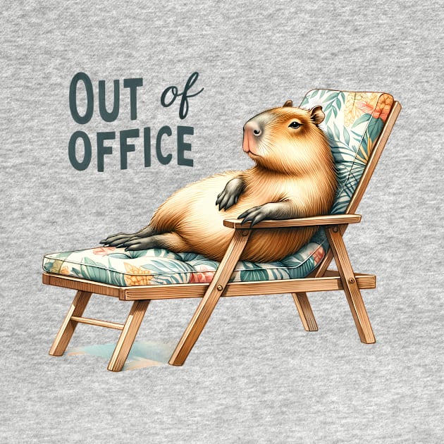 Out of Office Capybara Lounging on Chair by TheCloakedOak